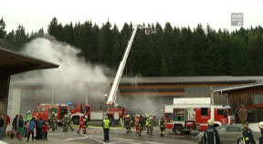 Feuerwehrübung bei der Firma Buchner in Unterweißenbach