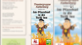 Ankündigung Theater Kaltenberg 2020 „Im Pfarrhof is da Teifi los“