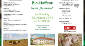 Ankündigung Bio-Hoffest beim Baiernaz in Summerau