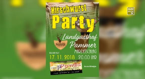 Ankündigung Hirschwurstparty im GH Pammer