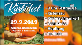 Ankündigung Kürbisfest Oberndorfer Stubm in Schönau
