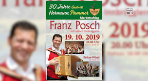 Ankündigung 30 Jahre Gasthof Pammer mit Franz Posch