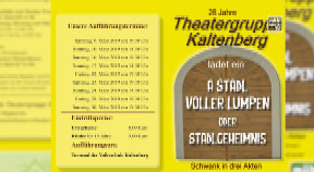Ankündigung Theater Kaltenberg 2019: „A Stadl voller Lumpen oder Stadlgeheimnis“