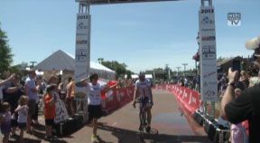Zieleinfahrt von Franz Wintersberger beim Race Across America