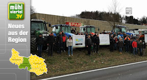 Milchpreis-Protestaktion beim Spar in Mittertreffling