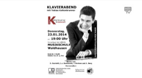 Ankündigung Klavierabend mit Tobias Kaltenbrunner in Waldhausen