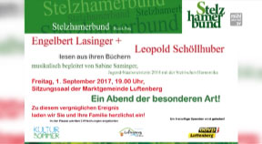 Ankündigung Autorenlesung vom Stelzhammerbund in Luftenberg