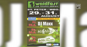 Ankündigung Waldfest am Teufelsberg in St. Peter am Wimberg