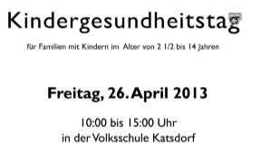 Einladung zum Kindergesundheitstag in Katsdorf