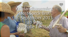 Ankündigung Kernlandbauernfest „Most-Speck-Brot“