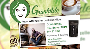 Ankündigung Kaffeeverkostung Grünhilde am 31.1.2019