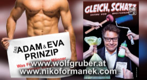 Ankündigung Kabarett Wolf Gruber u. Niko Formanek im Mühlviertel