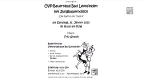 Ankündigung ÖVP-Bauernball in Bad Leonfelden